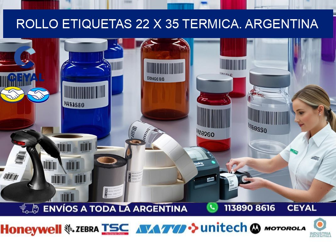 Rollo etiquetas 22 x 35 termica. Argentina