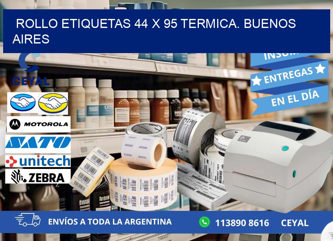 Rollo etiquetas 44 x 95 termica. Buenos Aires