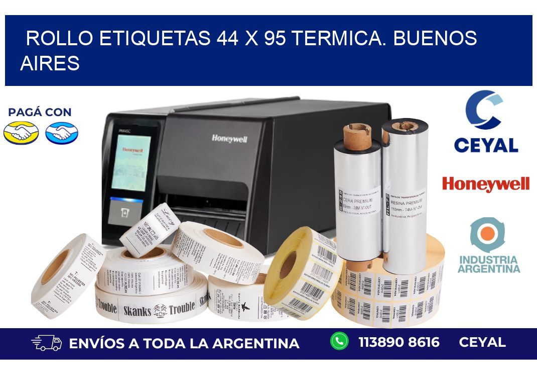 Rollo etiquetas 44 x 95 termica. Buenos Aires