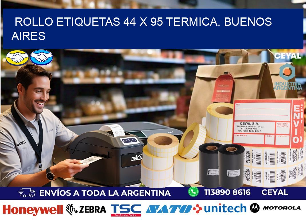 Rollo etiquetas 44 x 95 termica. Buenos Aires