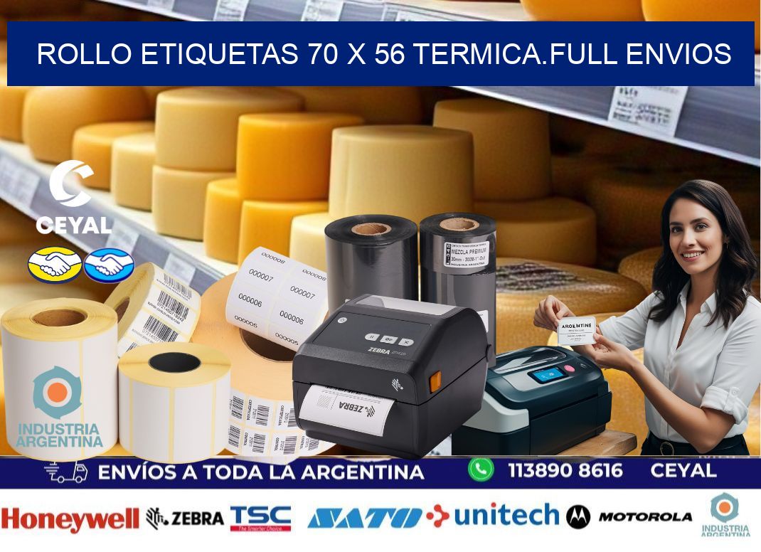 Rollo etiquetas 70 x 56 termica.full envios