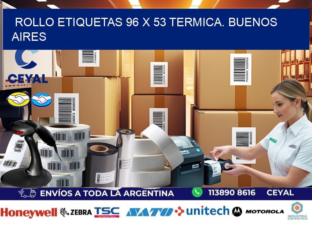 Rollo etiquetas 96 x 53 termica. Buenos Aires