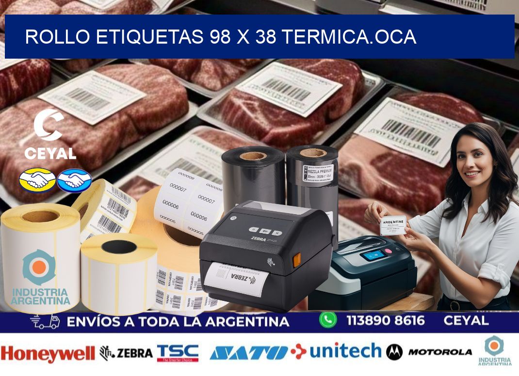 Rollo etiquetas 98 x 38 termica.OCA