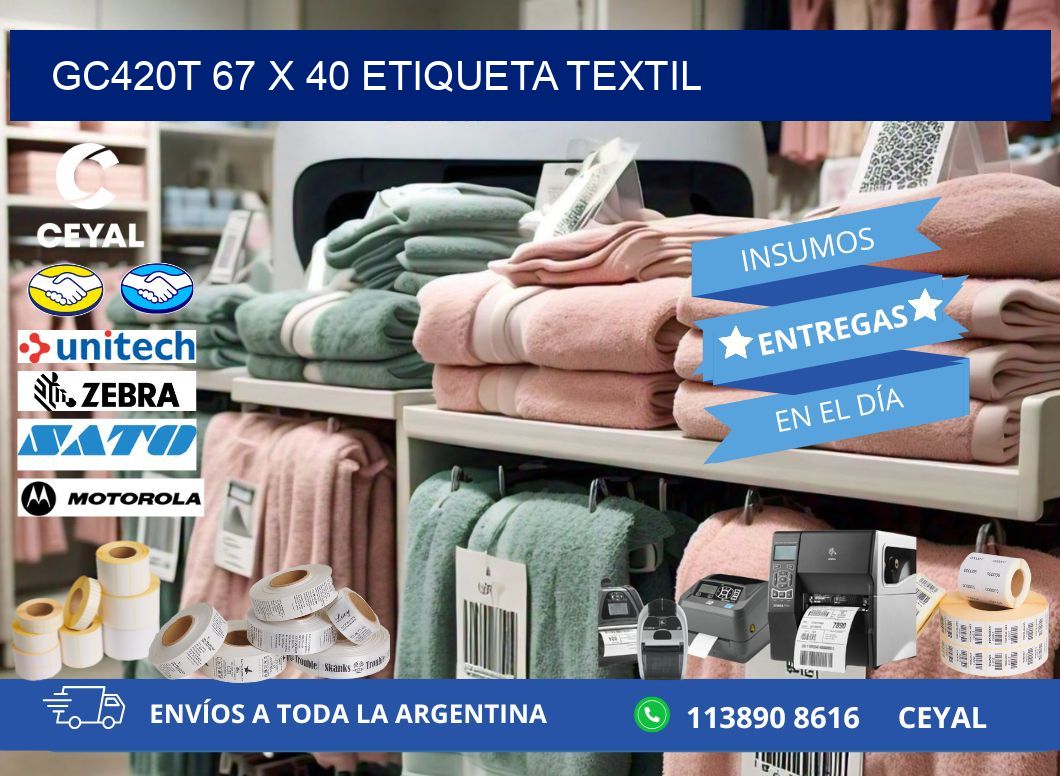 GC420T 67 x 40 ETIQUETA TEXTIL