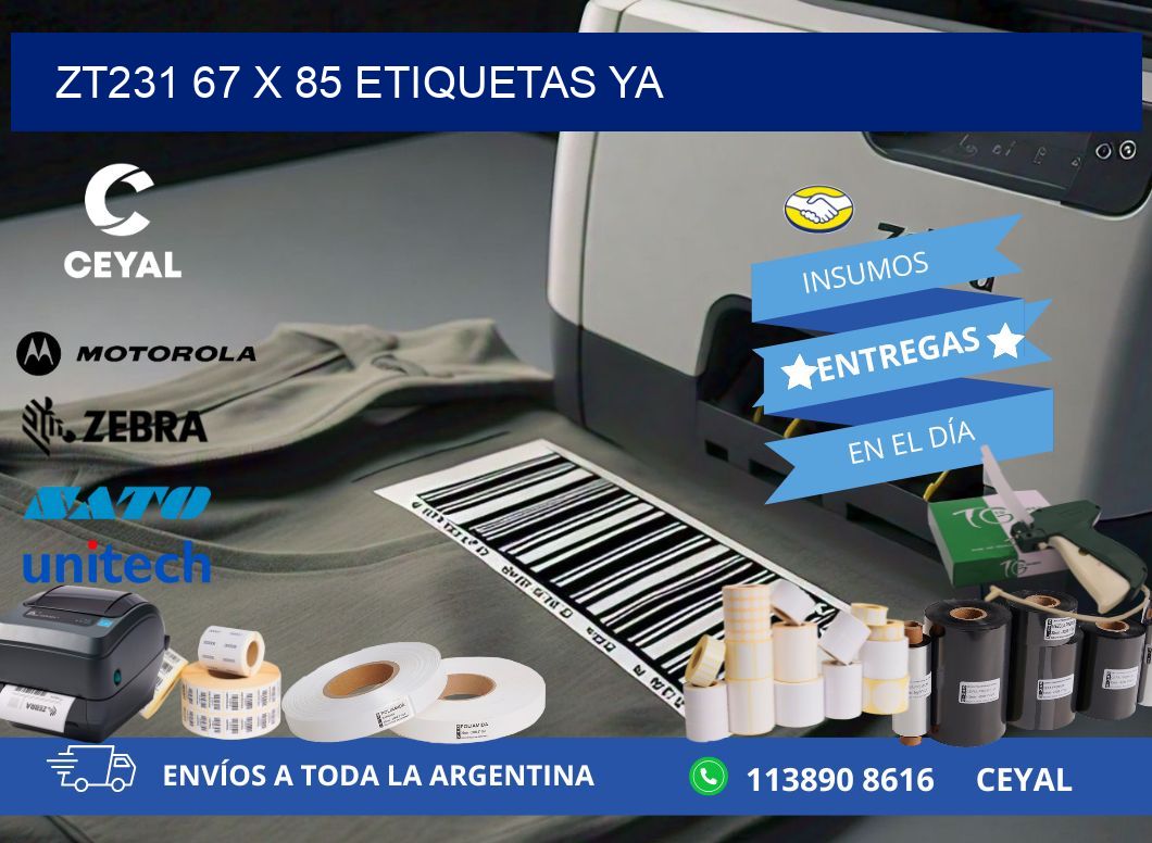 ZT231 67 x 85 ETIQUETAS YA
