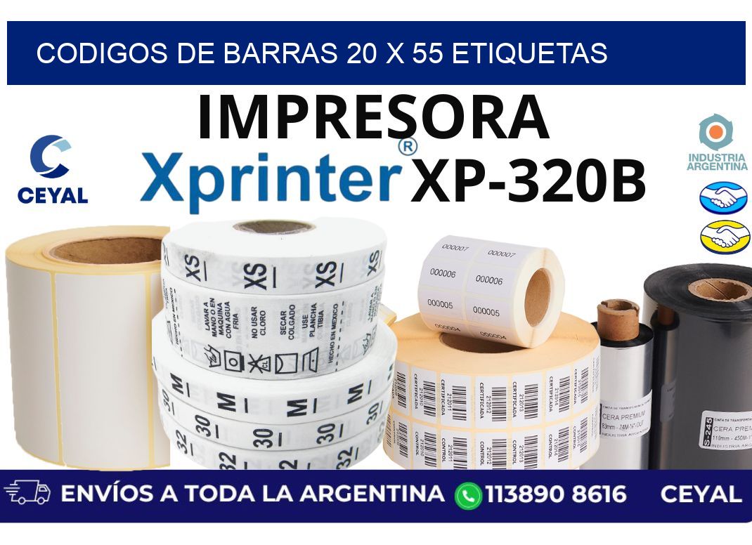 codigos de barras 20 x 55 etiquetas