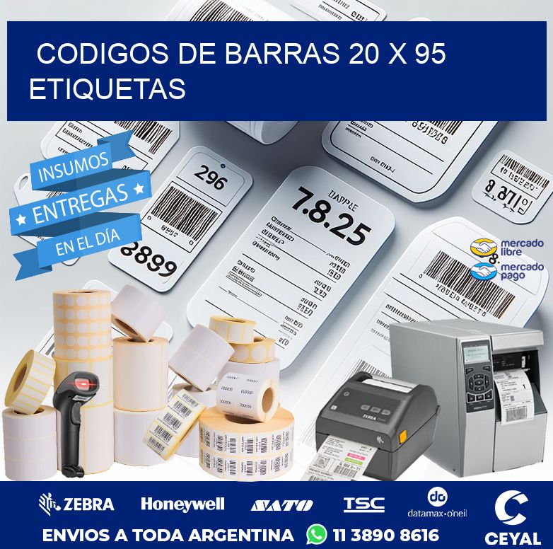codigos de barras 20 x 95 etiquetas