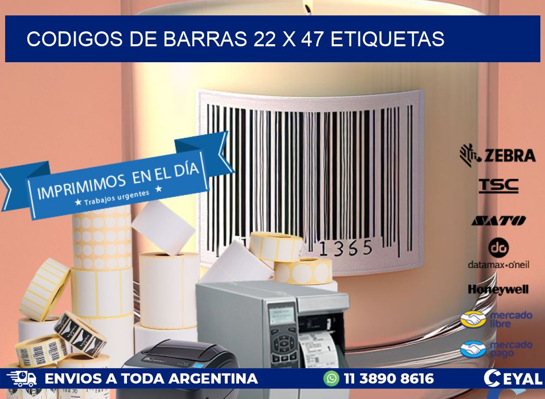 codigos de barras 22 x 47 etiquetas