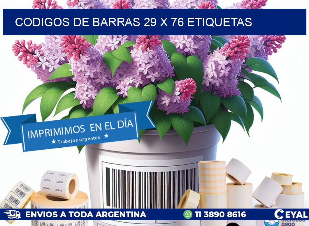codigos de barras 29 x 76 etiquetas