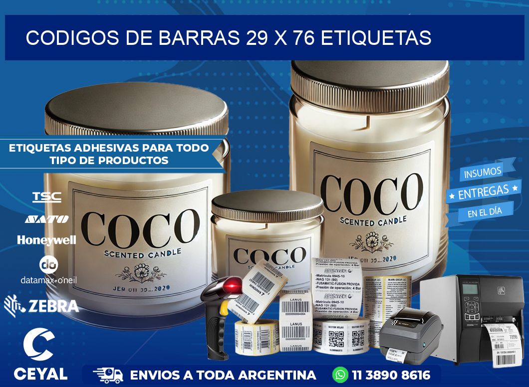 codigos de barras 29 x 76 etiquetas
