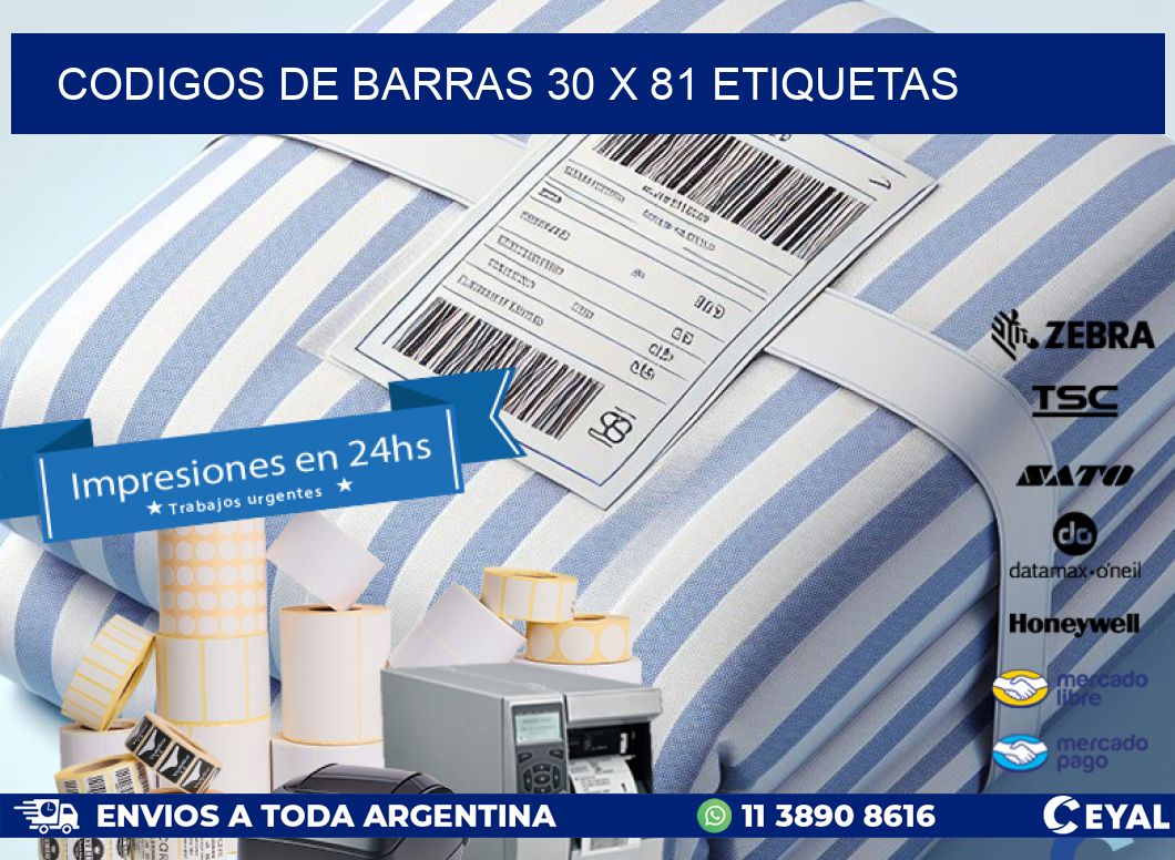 codigos de barras 30 x 81 etiquetas