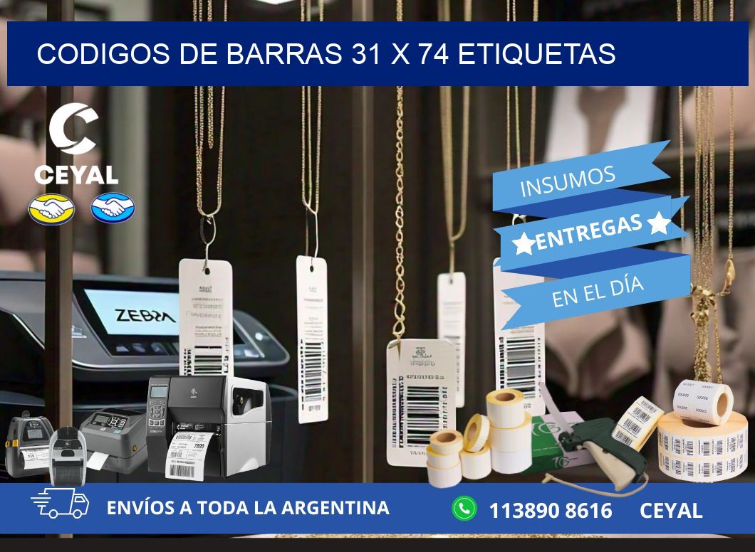 codigos de barras 31 x 74 etiquetas