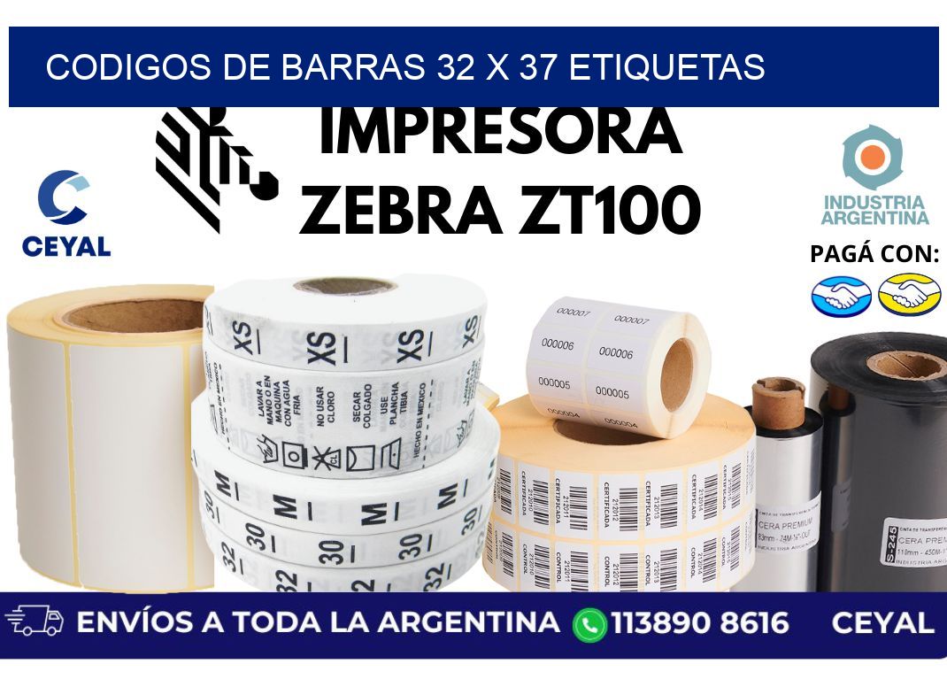 codigos de barras 32 x 37 etiquetas