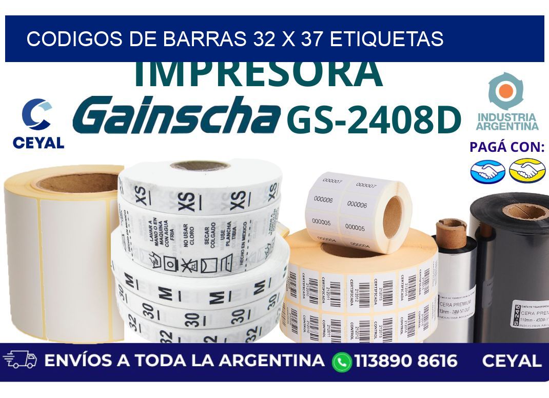 codigos de barras 32 x 37 etiquetas