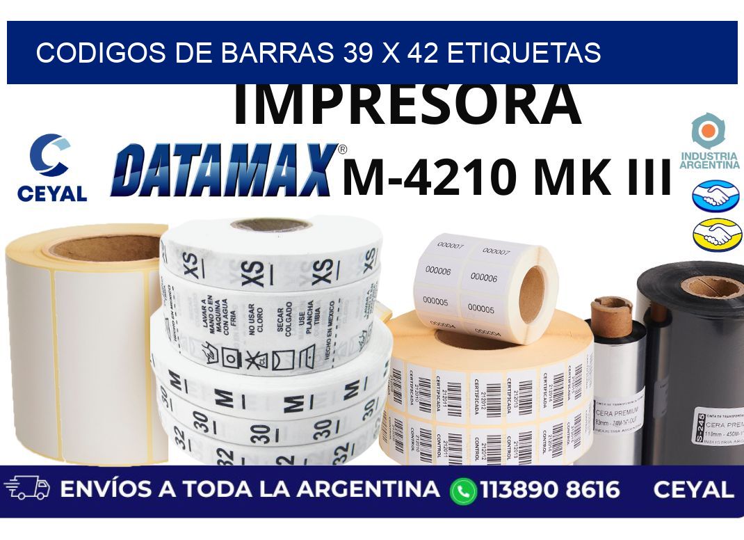 codigos de barras 39 x 42 etiquetas