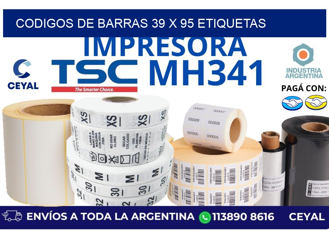 codigos de barras 39 x 95 etiquetas