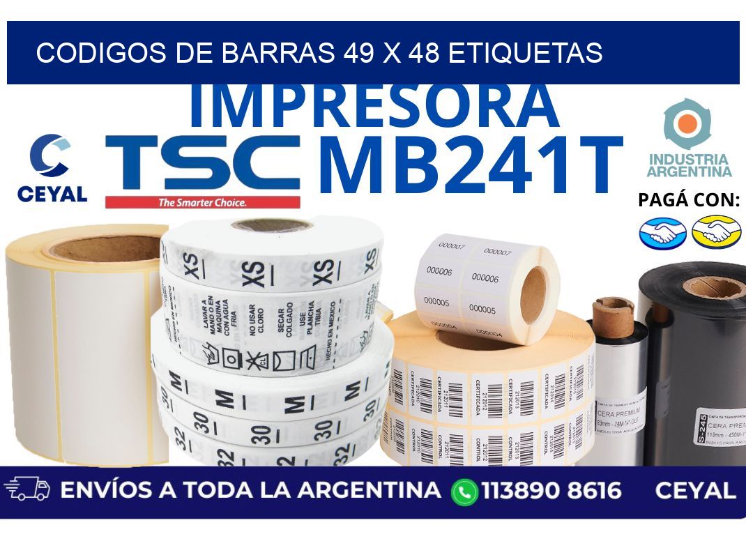 codigos de barras 49 x 48 etiquetas