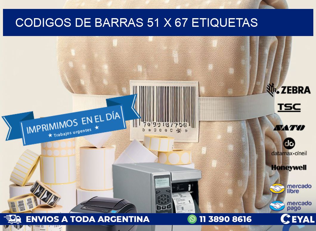 codigos de barras 51 x 67 etiquetas