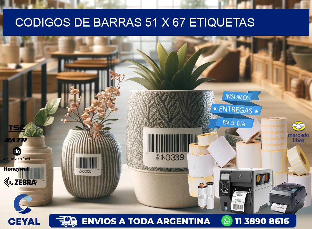 codigos de barras 51 x 67 etiquetas