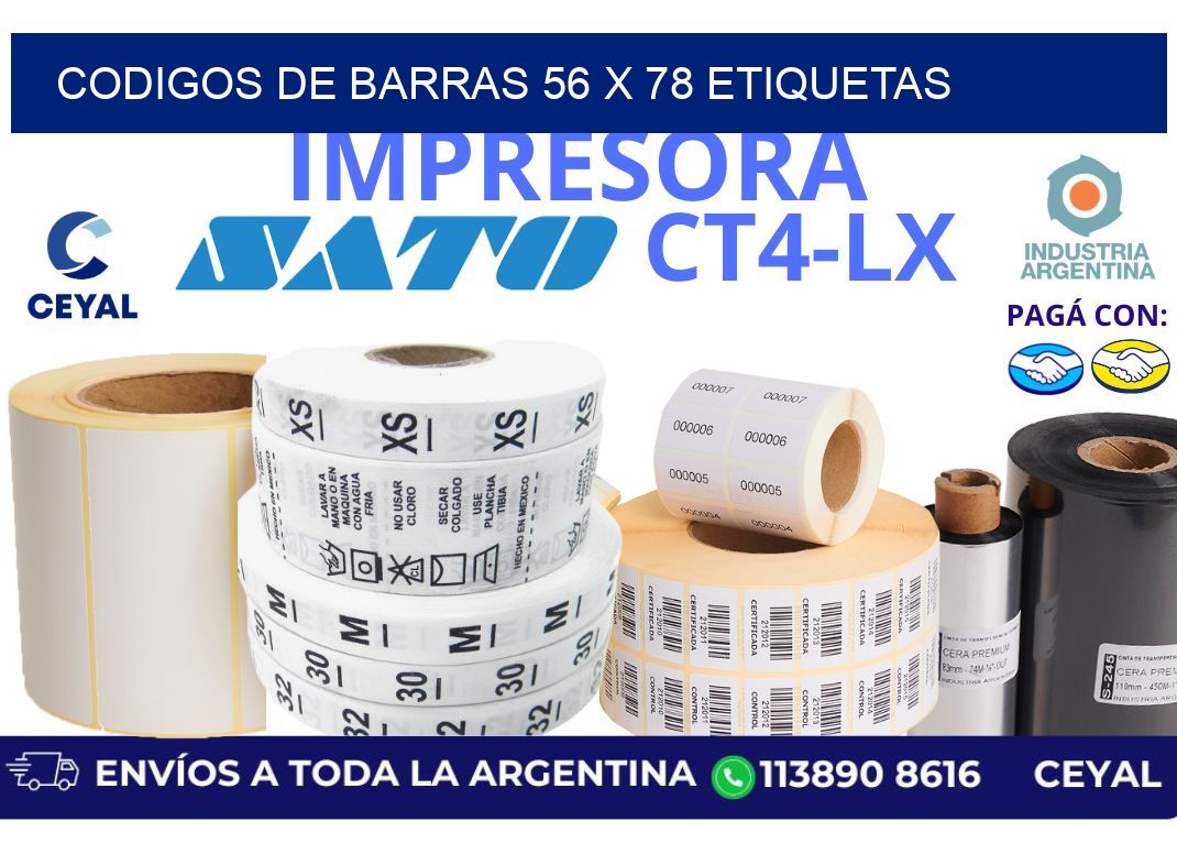 codigos de barras 56 x 78 etiquetas