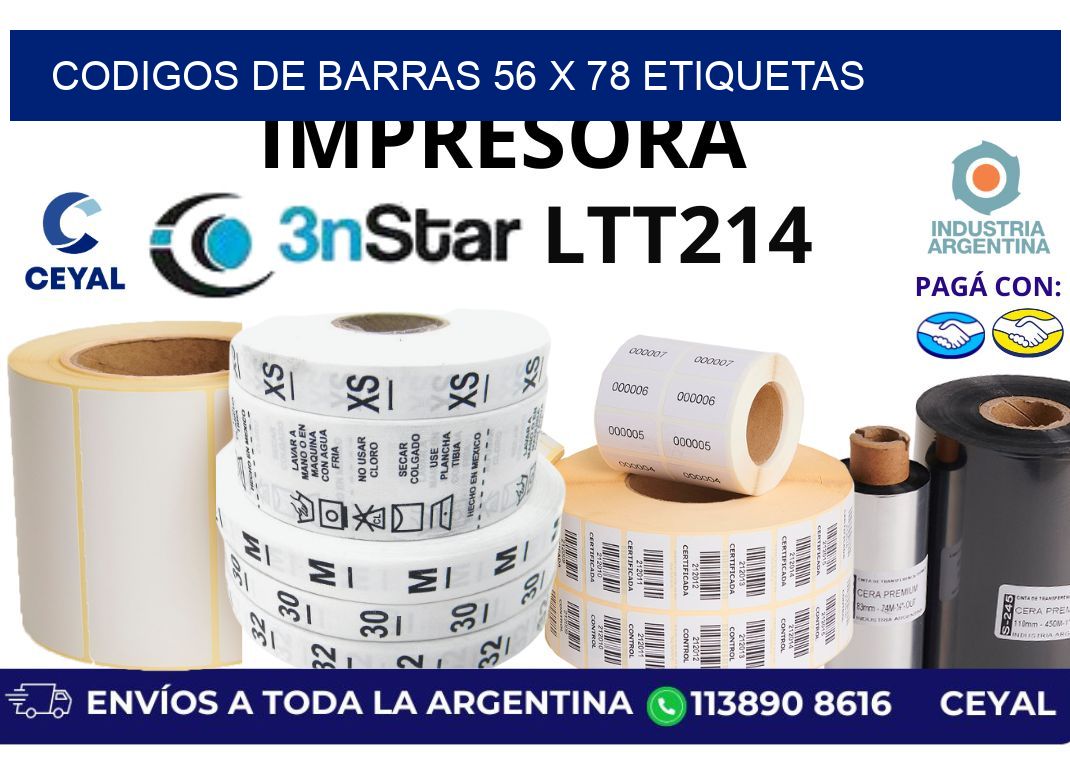 codigos de barras 56 x 78 etiquetas