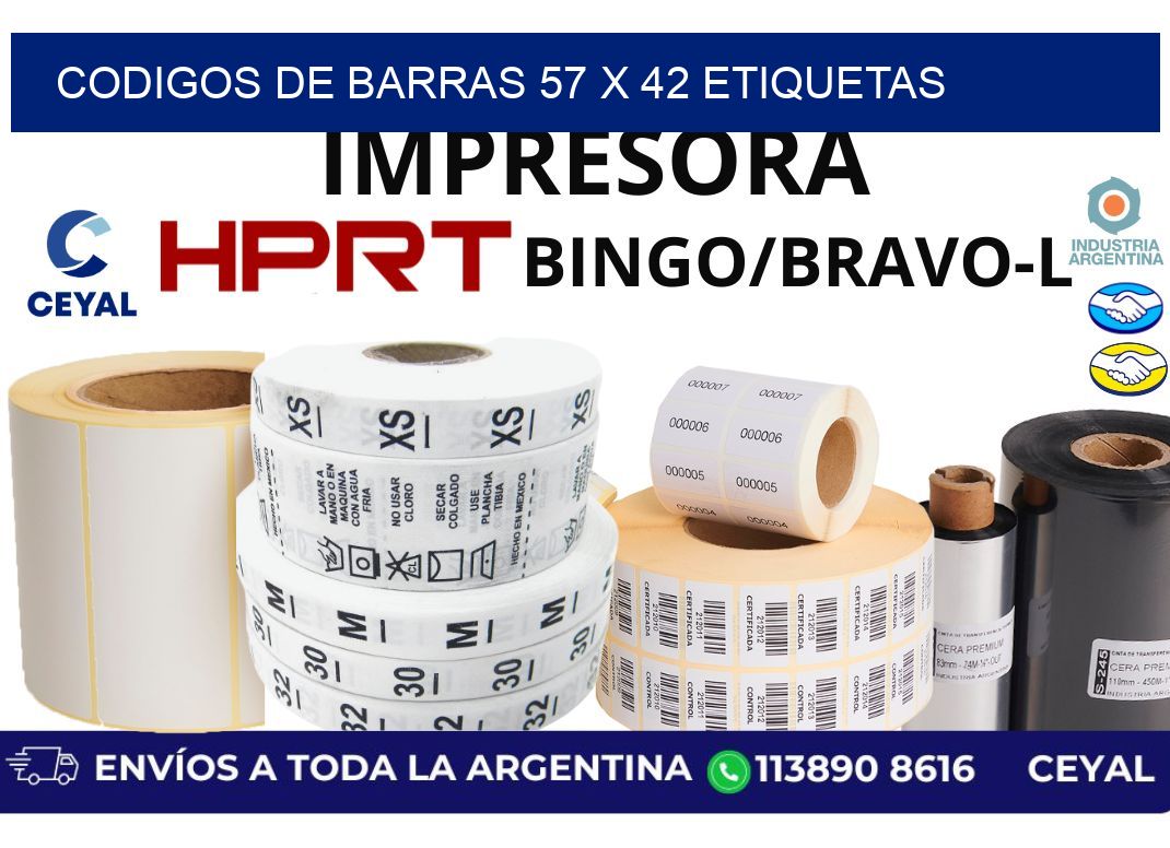 codigos de barras 57 x 42 etiquetas