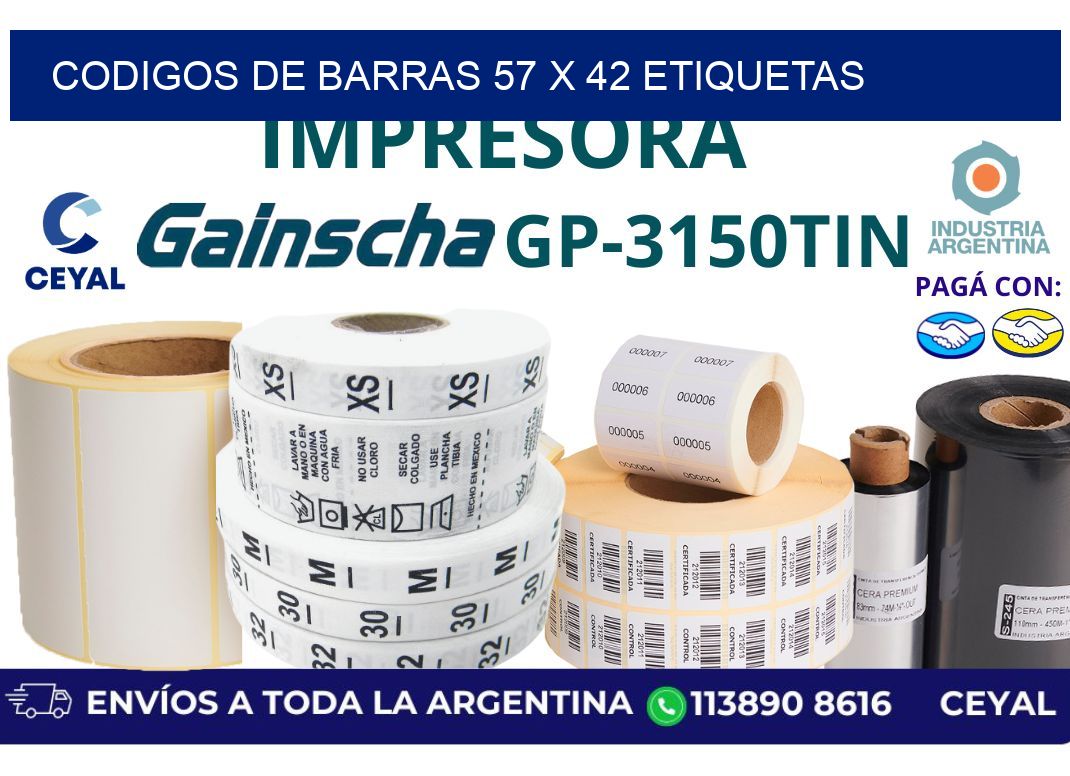 codigos de barras 57 x 42 etiquetas