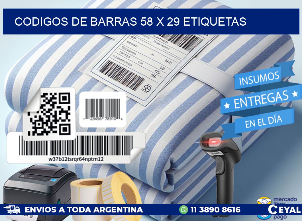 codigos de barras 58 x 29 etiquetas