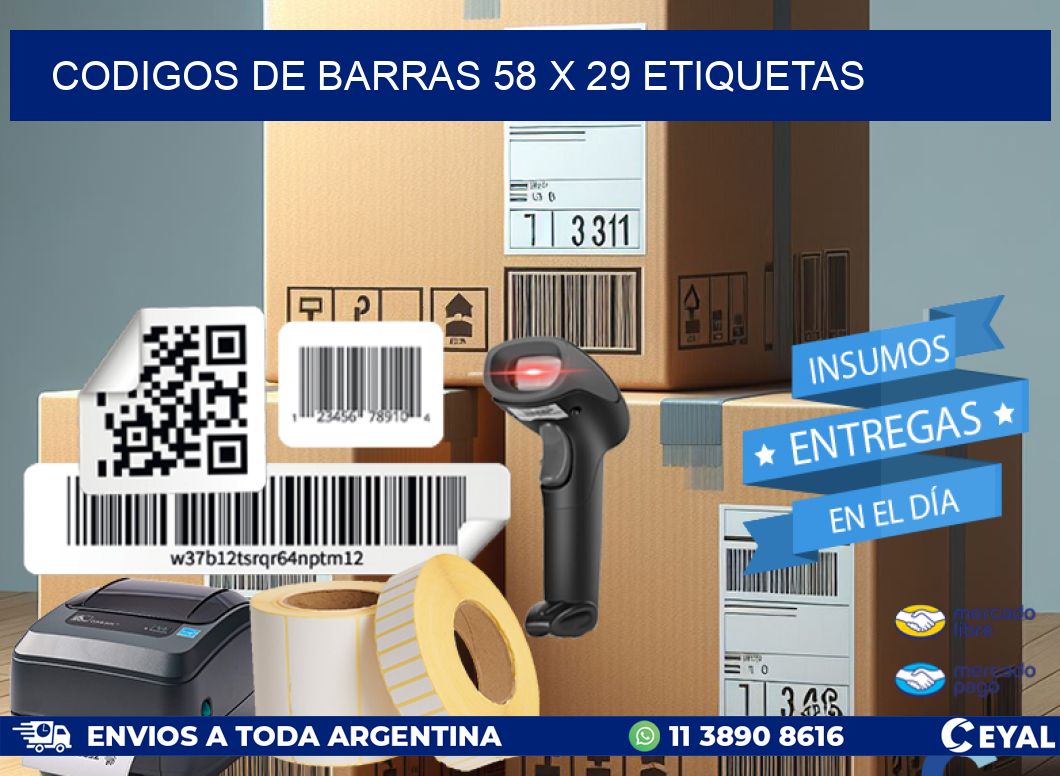 codigos de barras 58 x 29 etiquetas