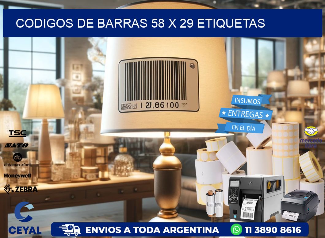 codigos de barras 58 x 29 etiquetas