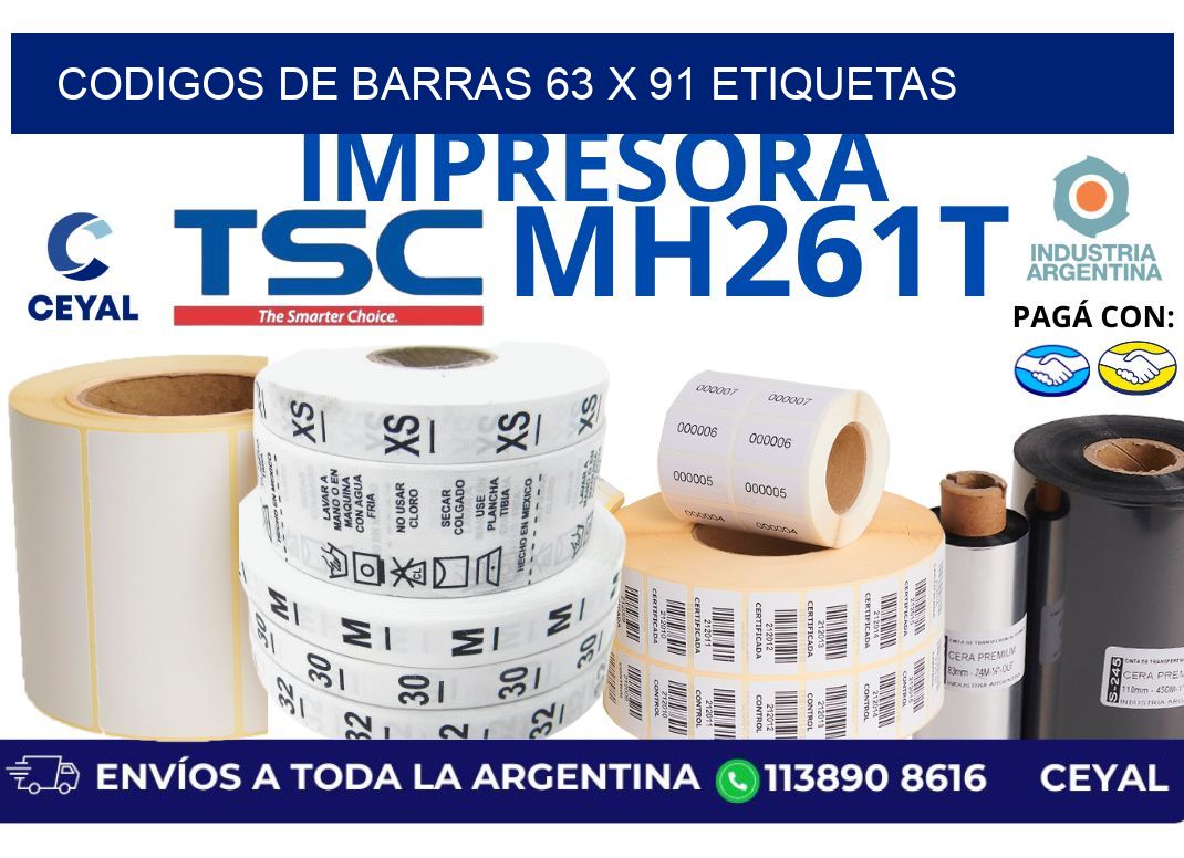 codigos de barras 63 x 91 etiquetas