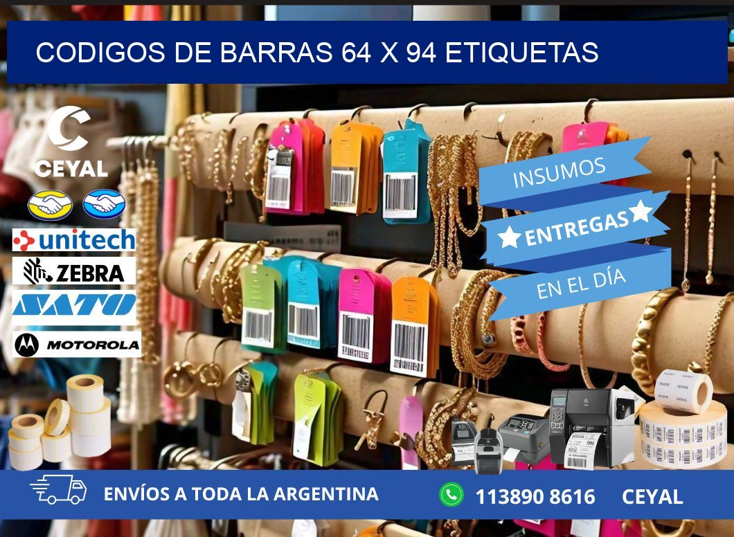 codigos de barras 64 x 94 etiquetas