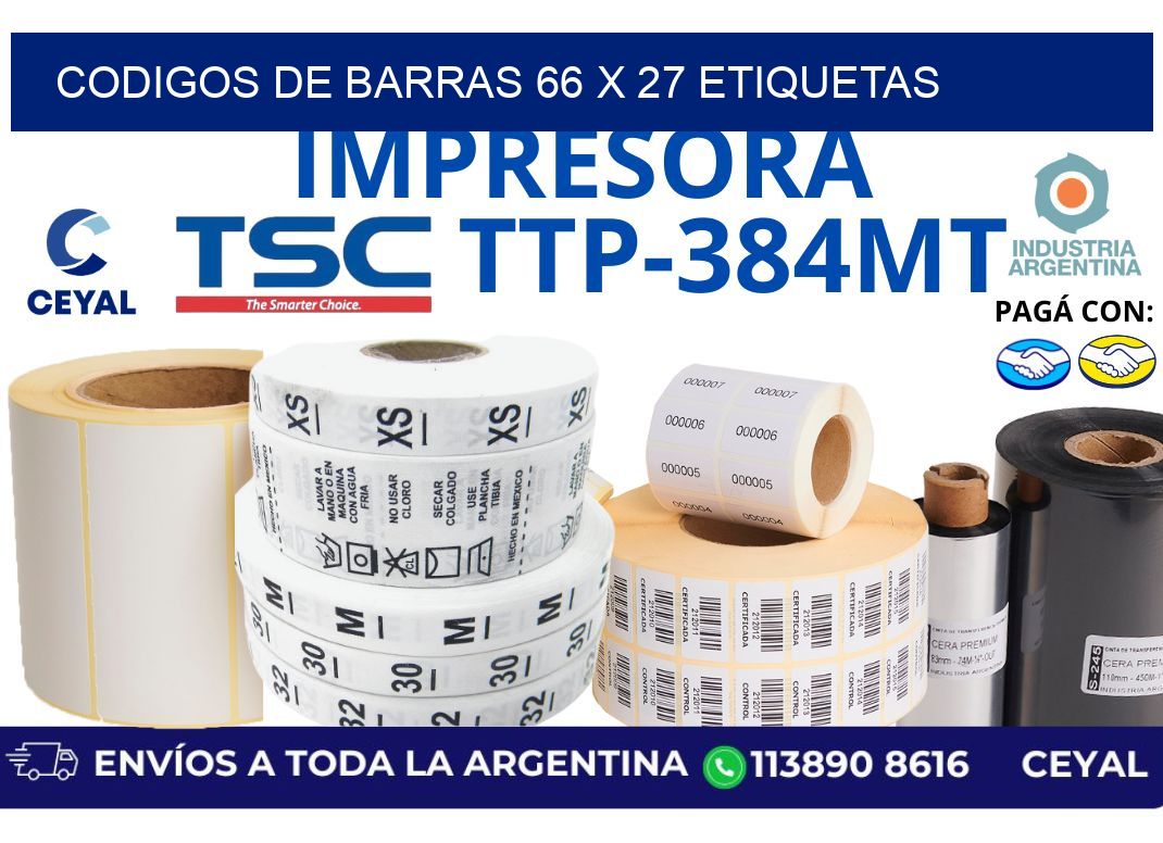 codigos de barras 66 x 27 etiquetas