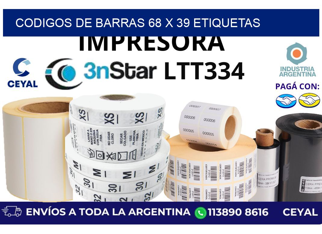 codigos de barras 68 x 39 etiquetas