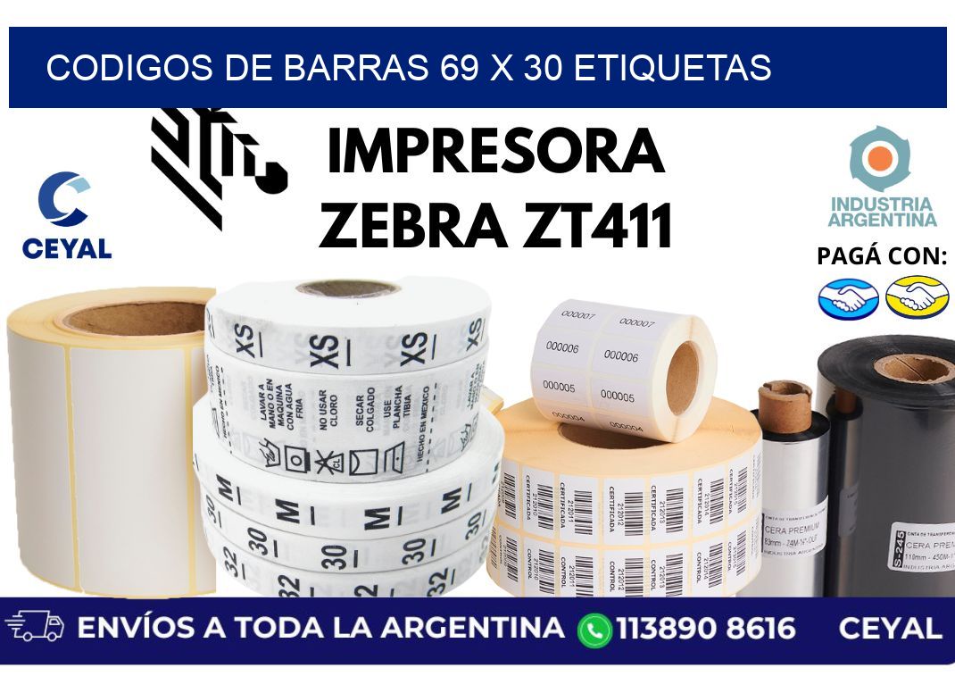 codigos de barras 69 x 30 etiquetas