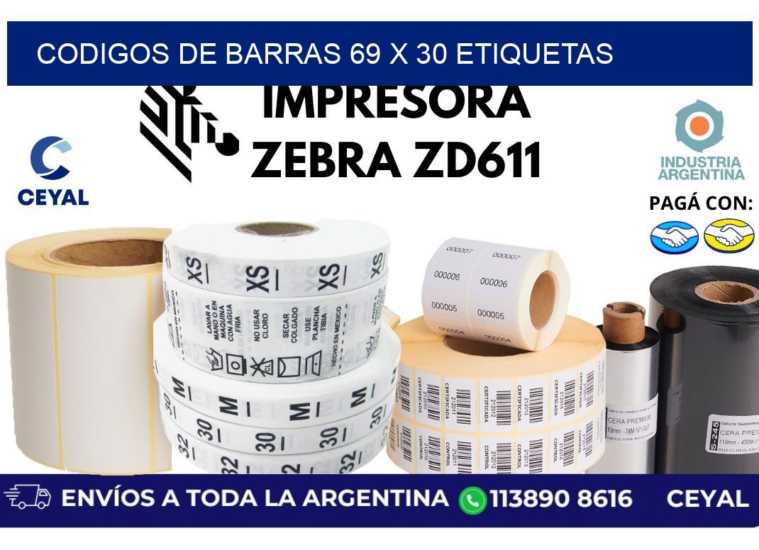 codigos de barras 69 x 30 etiquetas