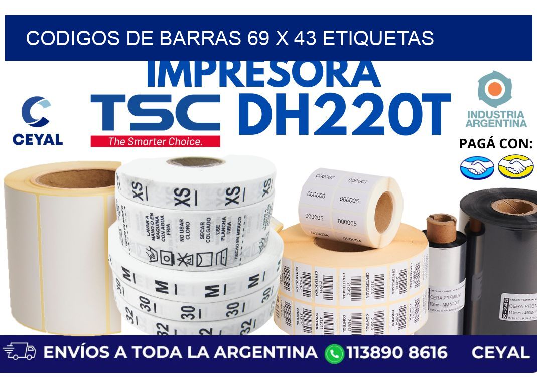 codigos de barras 69 x 43 etiquetas