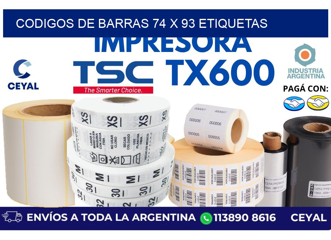 codigos de barras 74 x 93 etiquetas