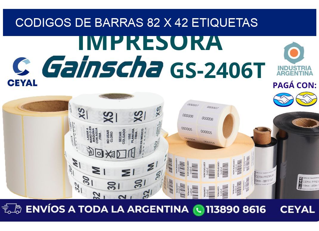codigos de barras 82 x 42 etiquetas
