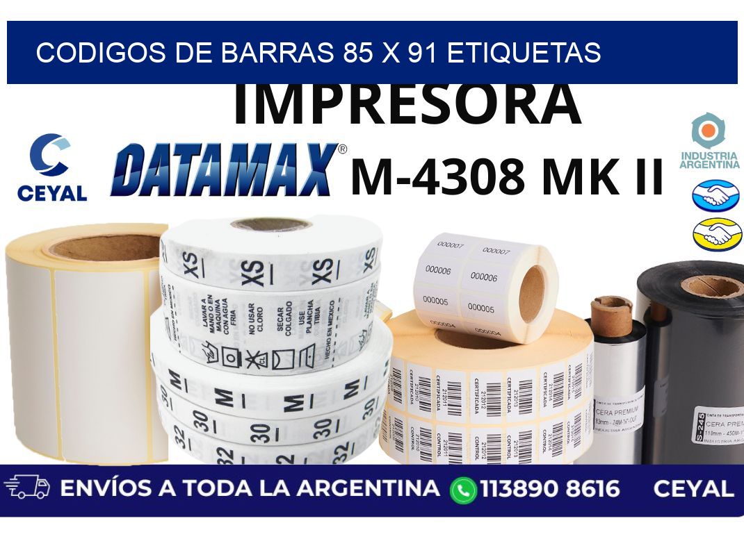 codigos de barras 85 x 91 etiquetas