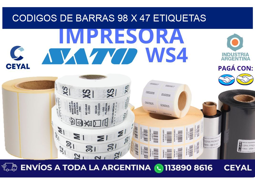 codigos de barras 98 x 47 etiquetas