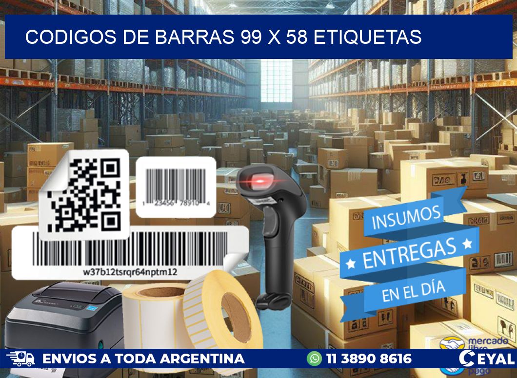 codigos de barras 99 x 58 etiquetas