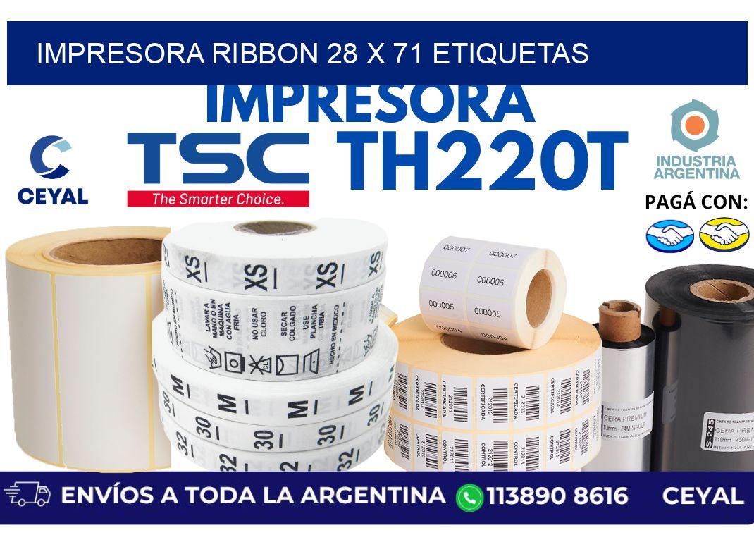 impresora ribbon 28 x 71 etiquetas
