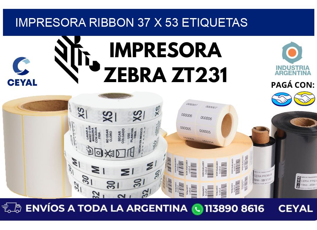 impresora ribbon 37 x 53 etiquetas