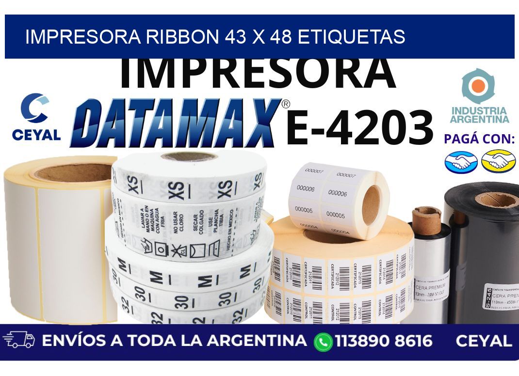 impresora ribbon 43 x 48 etiquetas