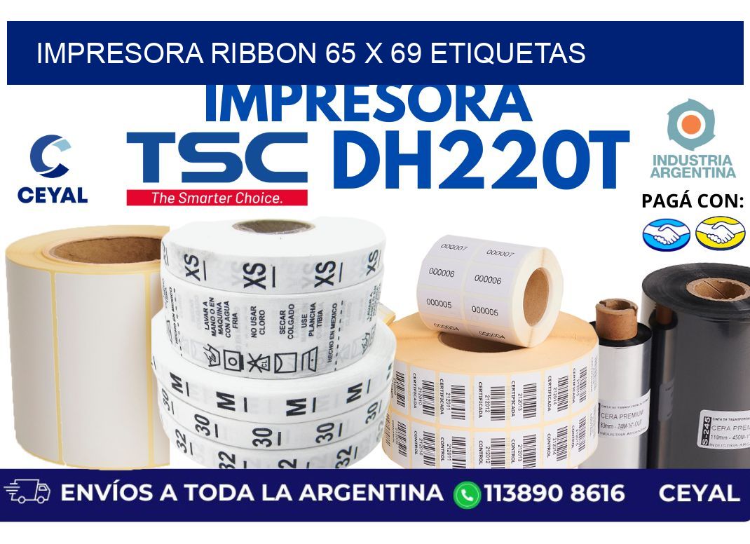 impresora ribbon 65 x 69 etiquetas