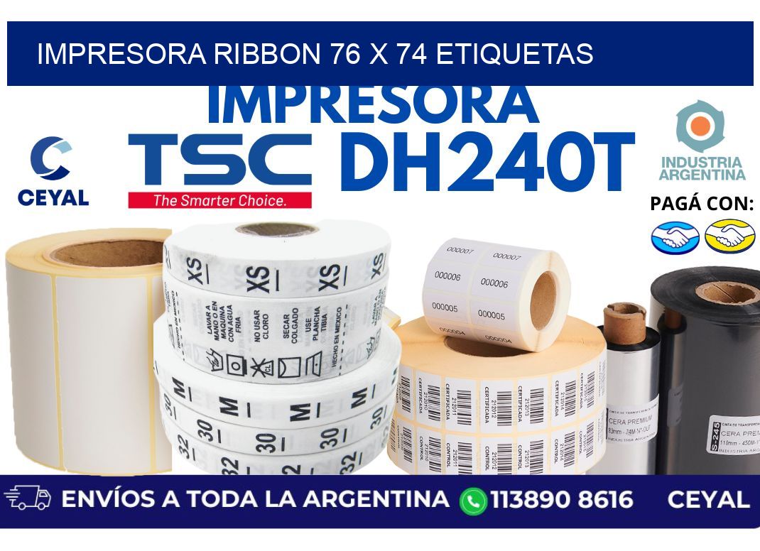 impresora ribbon 76 x 74 etiquetas