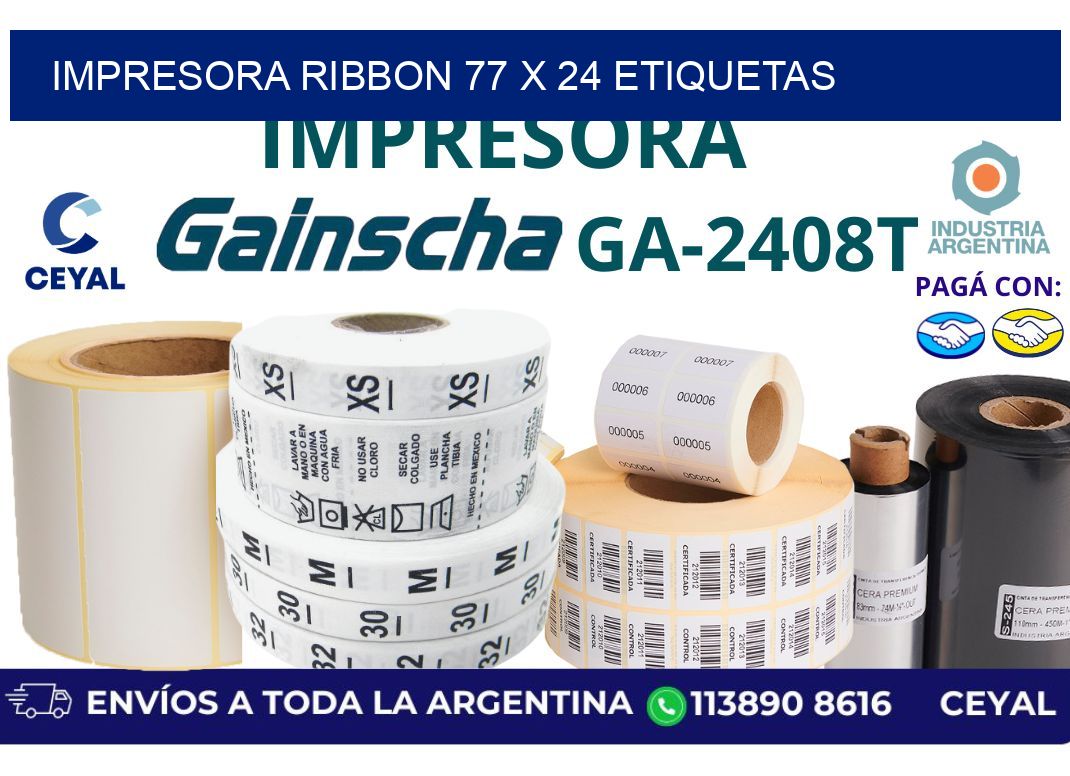 impresora ribbon 77 x 24 etiquetas