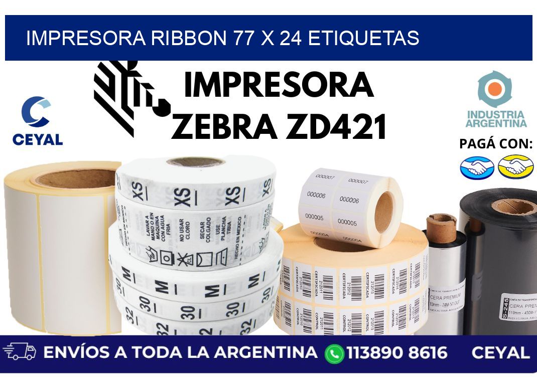 impresora ribbon 77 x 24 etiquetas