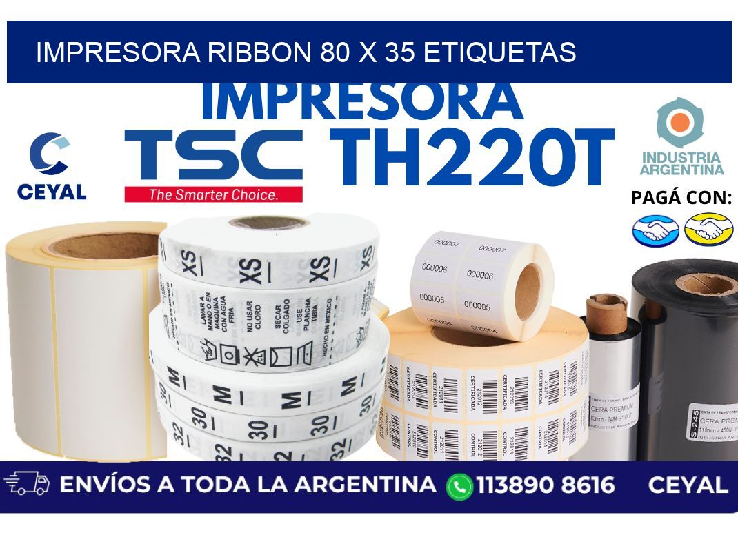 impresora ribbon 80 x 35 etiquetas